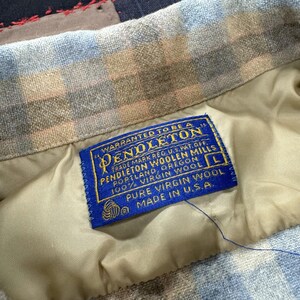 Vintage 70s Pendleton Wool Plaid Board Shirt Loop Collar Classic USA Made - L Bild 4