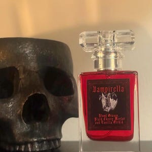 Vampirella perfume, Cherry Wine, Peach, Blood Orange and Vanilla Orchid, Horror perfume, Vampire perfume