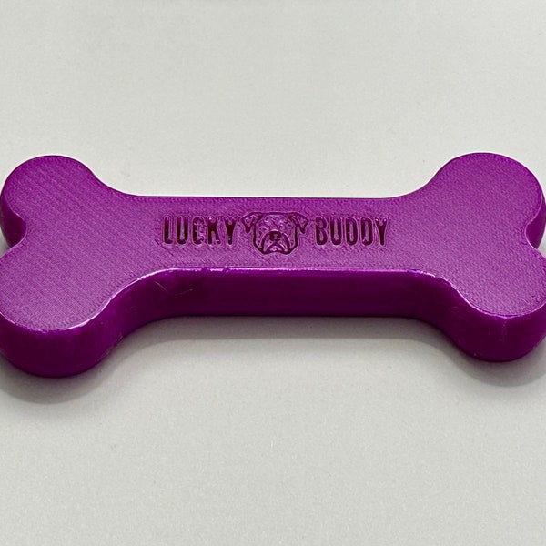 Durable Dog Chew Toy (Purple) | Recommended for Mildly Aggressive Chewers | 100% Pet Safe | Personalized & Long-Lasting Dog Toy | LuckyBuddy