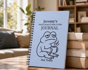 Personalized Spiral Notebook Daily Procrastination Journal Corporate Snark Business Ruled Lined Notebook Diary Meeting Notes Lists and Ideas