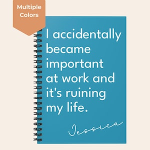 Caderno espiral engraçado para o ambiente corporativo, diário de trabalho sarcástico, ideia de presente para colega de trabalho, bloco de notas pautado para estudo, encadernação em metal.