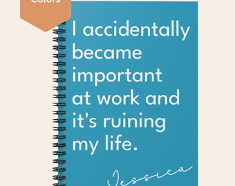 Funny office journal sarcastic spiral notebook corporate life gift coworker humor ruled line paper overachiever notebook funny coworker gift