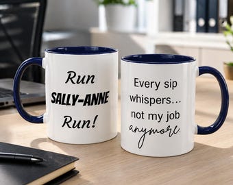 Personalised Retirement Mug Custom Name Funny Retirement Gift for Women Men Leaving Job Mug Quit Job Gift Coworker Farewell Mug