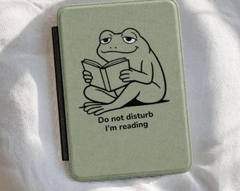 Funny Reading Frog Kindle Paperwhite Case Do Not Disturb eReader Cover Personalized BookTok Introvert Book Lover Gift Frog Lover Cottagecore