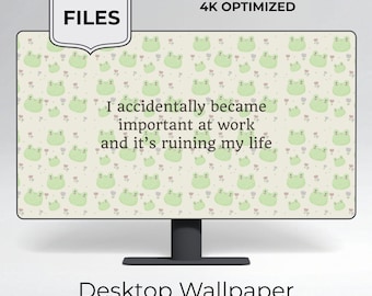 Frogcore Desktop Wallpaper Bundle Cute Frog Wallpaper Pack Digital Download Frog Lover Gift Aesthetic Frog Wallpaper Work Humor Gift