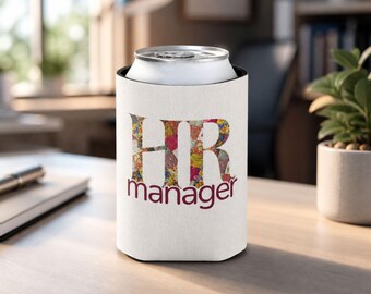 HR Manager Custom Can Cooler Personalised HR Gift Funny Work Gift Coworker Gift Beer Hugger New Job Gift Work Leaving Gift for Her