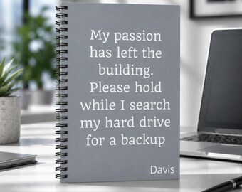 Burnout Notebook Funny Sarcastic Exhaustion Journal Personalized Quiet Quitting Coworker Gift