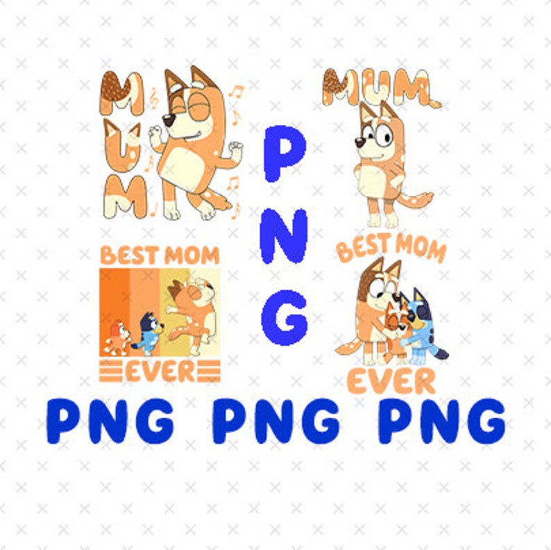 Bluey Family Png, Bluey Dad PNG, Bluey Mom Png, Bingo Friends, Bluey ...