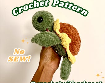 Kleine zonnebloem schildpad haakpatroon zonder naaien | Amigurumi, knuffel | Kleiner formaat