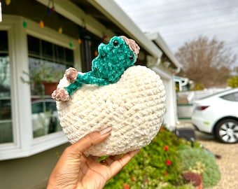 Knuffel ruimtecowboykikker, amigurumi-wolkdecor