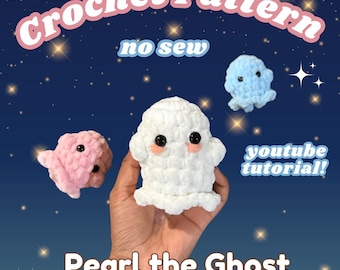 Pearl the Pocket Ghost-haakpatroon, niet-gestikte amigurumi (pdf-patroon)