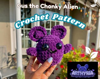 Gus the Chonky Alien amigurumi-haakpatroon (Amerikaanse notatie)