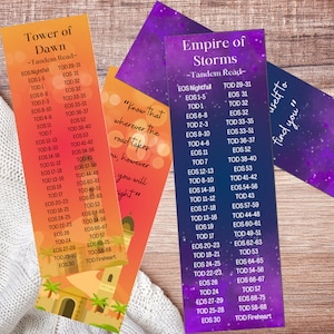 Throne of Glass tandem read bookmark | Tower of Dawn + Empire of Storms | Digital Download