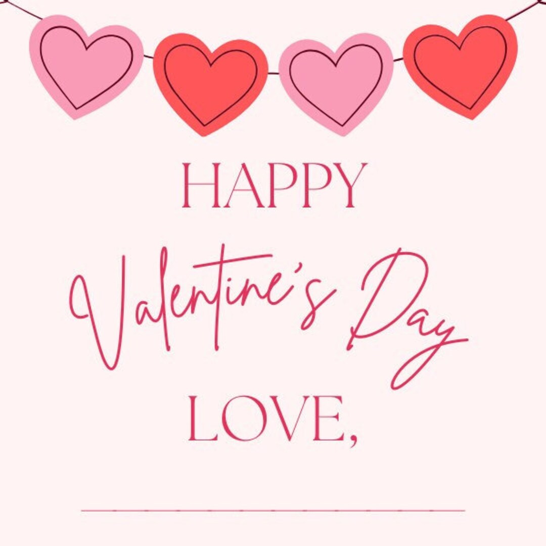 Printable Happy Valentine s Day Card Etsy