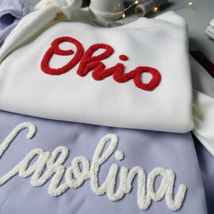 Custom Chenille Yarn Embroidery Sweatshirt – Custom Team Spirit Crewneck  – Team Spirit Shirt, Chenille Patch Sports Team Sweatshirt