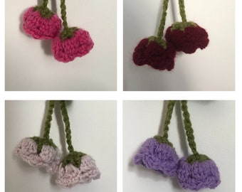 Flower Keyring, Flower Keychain, Crochet Keyring
