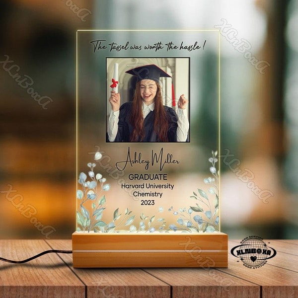 Personalized Photo Acrylic Plaque, Graduation Acrylic Plaque, LED Light Acrylic Plaque, Graduation Gifts, Custom Photo Gift
