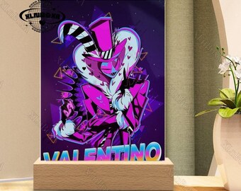 Hazbin Hotel Valentino Acrylic Plaque, Hazbin Hotel Night Light, Hazbin Hotel LED Lamp, Hazbin Hotel Character Lamp, Animated LED Lamp