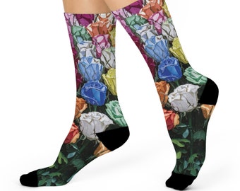 Chaussettes confortables et rembourrées Original Flower AI Art