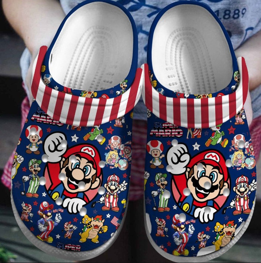 Custom Mario Shoes, Super Mario Shoes, Super Mario Sandals, Mario