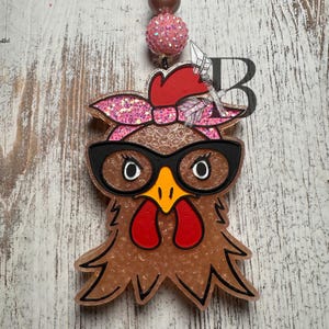 Glitter Chicken Car Freshie: Handmade Scented Air Freshener