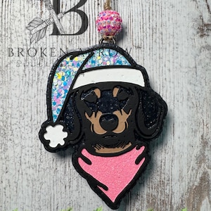 Santa Dachshund Freshie, Dachshund Freshie, Dog Freshie, Car Freshie