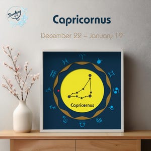 Steenbok sterrenbeeld sterrenbeeld kunst aan de muur, papier gesneden bestanden, bestanden voor de Cricut en doe-het-zelfkunstwerken.
