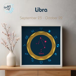 Sternzeichen Waage SVG Shadow Box, astrologische Zeichen, Papierkunst, Papierschnittdateien, Dateien für Cricut und DIY-Kunstwerk.
