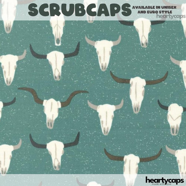 Longhorn Desert Euro- en uniseksstijl, verstelbare scrubmuts, pediatrisch, chemomutsen, operatiemutsen, OK-verpleegkundige, scrubtechnologie