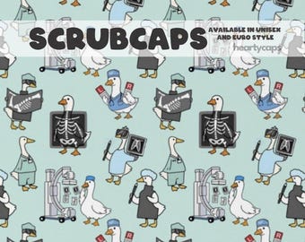 Original - Silly Radiology Goose Euro and Unisex style, Adjustable scrub cap, pediatric, surgical caps, OR nurse, scrub tech