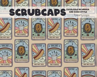 Original - Tarot Wholesaler Hotdog Rotisserie Samples Euro and Unisex style, Adjustable cap, pediatric, surgical caps, OR nurse, scrub tech