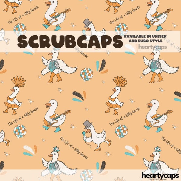 Life of a Silly Goose Swiftie Euro en uniseks stijl, verstelbare scrubmuts, pediatrisch, chemomutsen, operatiemutsen, OK-verpleegkundige, scrubtechnologie