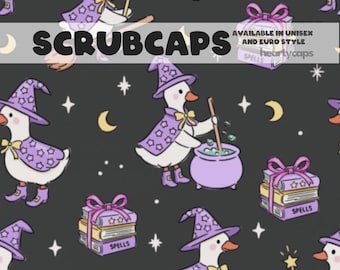 Silly Goose Wizards Euro and Unisex style, Adjustable scrub cap, pediatric, chemo caps, surgical caps, OR nurse, scrub tech