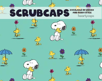 Cartoon Movie Comic Dog Euro and Unisex style, Adjustable scrub cap, pediatric, surgical caps, OR nurse, scrub tech