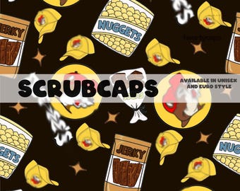 Dark Brown Beaver Euro and Unisex style, Adjustable scrub cap, pediatric, chemo caps, surgical caps, OR nurse, scrub tech