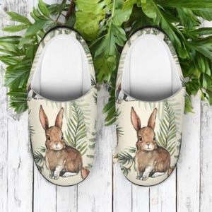 Bunny Rabbit Slippers For Women, Cute Cozy Indoor House Shoes, Bunnycore Cottagecore Gift, Warm Rabbit Lover Bedroom Slippers