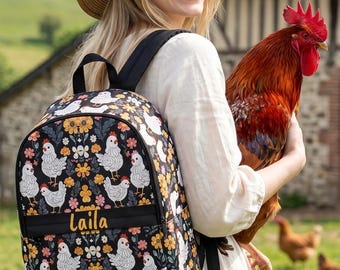 Dino Chicken Nugget Backpack - Bookbag for Teens - Funny Food Bag