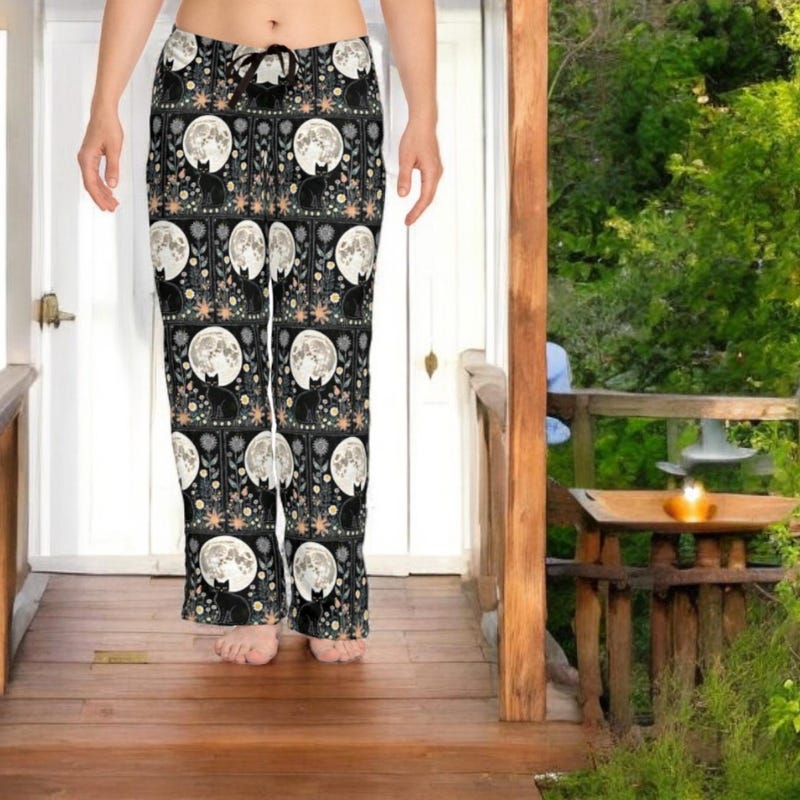 Silk Night Moon Cat Pajamas main image 1