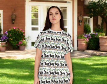 Schwarzer Hengst mustang Pyjama set zwei Stück Pferde design Loungewear Nachtwäsche Pferdesportler Themen-Damen bequemen Kleidung