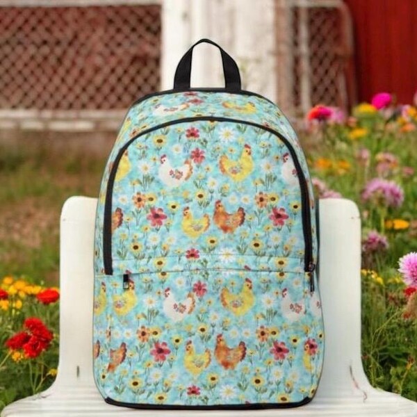 Farm Chicken Hen Pattern Print Backpack main image 0