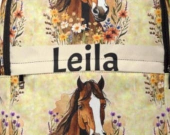 Personalized Horse Backpack for Girls • Custom Chestnut Horse