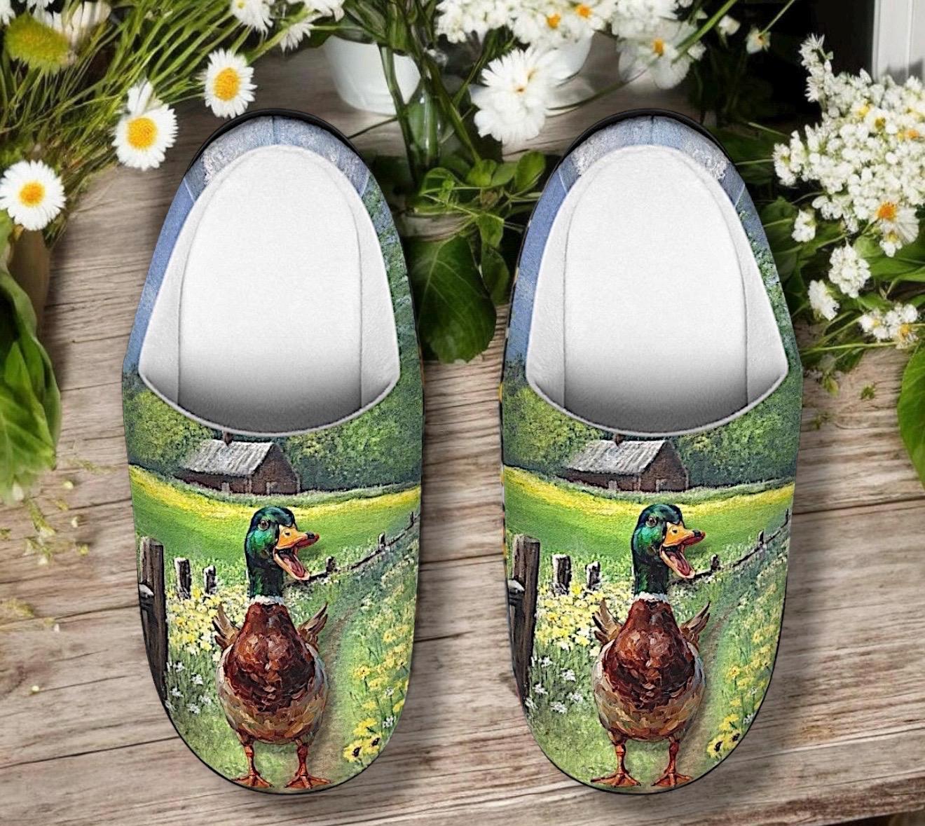 Vintage Kinsman Mallard Duck Faux Fur Mens Slippers Size Large 10-12 Hunting Mallard Slippers | Mallard Duck Slippers | Men main image 2