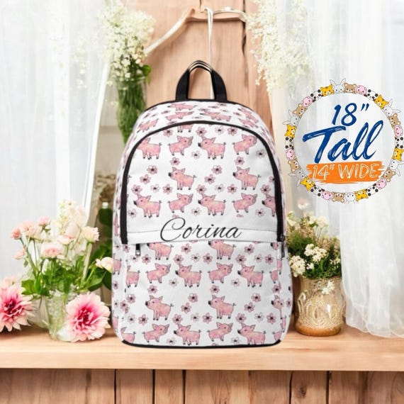 Personalized Pink Pig Backpack for Girls - Custom Name  display picture 1