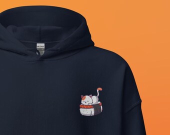 Cute Sushi Cat Embroidered Unisex Hoodie