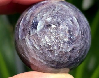 Bloodshot Iolite Sunstone 37mm Sphere 69g | Sparkly Rainbow Confetti Flash Crystal Sphere