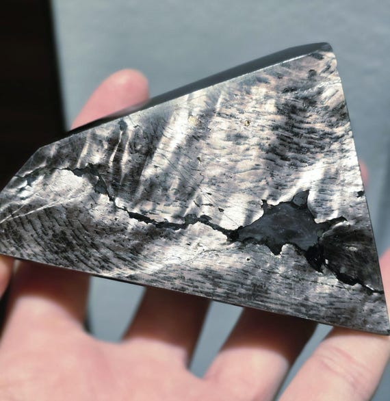 Big Chatoyant Hypersthene Freeform: Lucky Stone Crystal Decor, Attract Wealth Luck, Grounding Energy Crystal