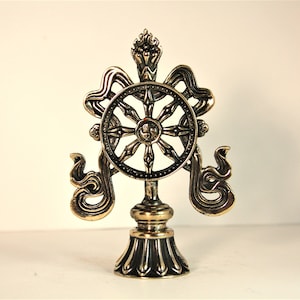 Dharmachakra, Dharma Wheel, Bronze Ashamangala