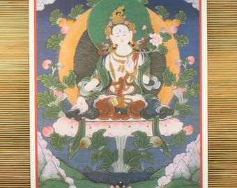 White Tara, Printed on natural canvas