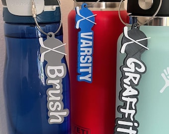 Hockey Water Bottle Name Tag – Custom Two-Color 3D Printed Tag