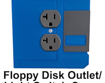 Floppy Disk Light Switch or Outlet Cover - Retro 3D Printed Wall Plate
